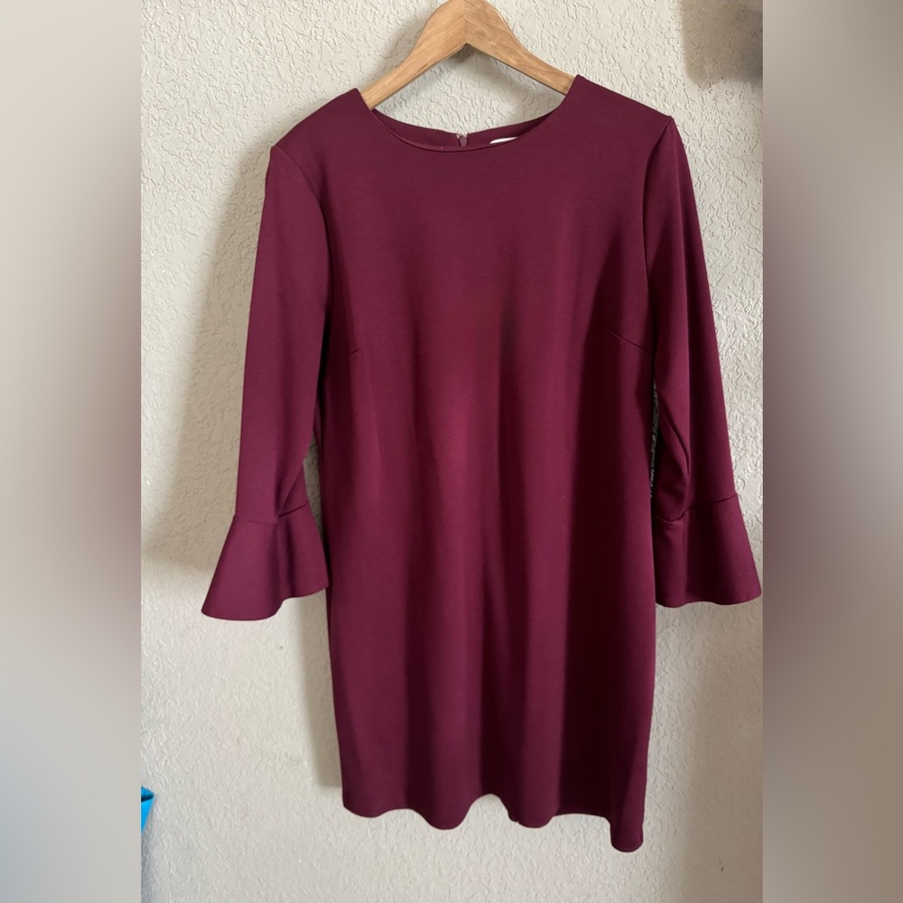 Old Navy Red Sheath Dress with Bell Sleeves